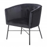 ELIOTT Fauteuil - avec Pieds en métal - Velours noir - L 68 x P 59 x H 72 cm