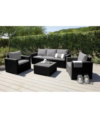 Salon de jardin - ALLIBERT - CALIFORNIA - Modulable - Gris