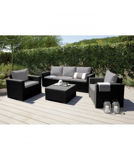 Salon de jardin - ALLIBERT - CALIFORNIA - Modulable - Gris