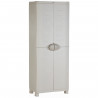 Armoire haute de rangement en résine beige - PLASTIKEN - Space SAVER - 2 portes et 4 étageres