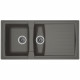 STRADOUR Evier cuisine a encastrer 1,5 bac + 1 égouttoir Arena - Résine - 100 x 50 cm - Gris béton