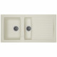 STRADOUR Evier cuisine a encastrer 1,5 bac + 1 égouttoir Arena - Résine - 100 x 50 cm - Blanc