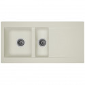 STRADOUR Evier cuisine a encastrer 1,5 bac + 1 égouttoir Einna - Résine - 100 x 50 cm - Blanc