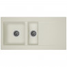 STRADOUR Evier cuisine a encastrer 1,5 bac + 1 égouttoir Einna - Résine - 100 x 50 cm - Blanc