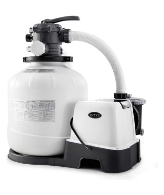 Filtre a sable Intex 26680 avec stérilisateur au sel QX2600 - 8m³/h - Pour piscines jusqu'a 32 m³