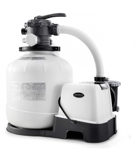 Filtre a sable Intex 26680 avec stérilisateur au sel QX2600 - 8m³/h - Pour piscines jusqu'a 32 m³