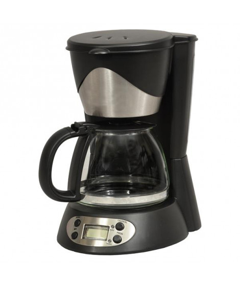 KITCHENCHEF - Cafetière filtre 6 tasses programmable Noire & Inox - KSMD230T