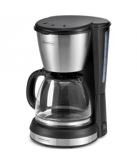 KITCHENCHEF - Cafetière filtre 12 tasses Noire & Inox - KSMD250