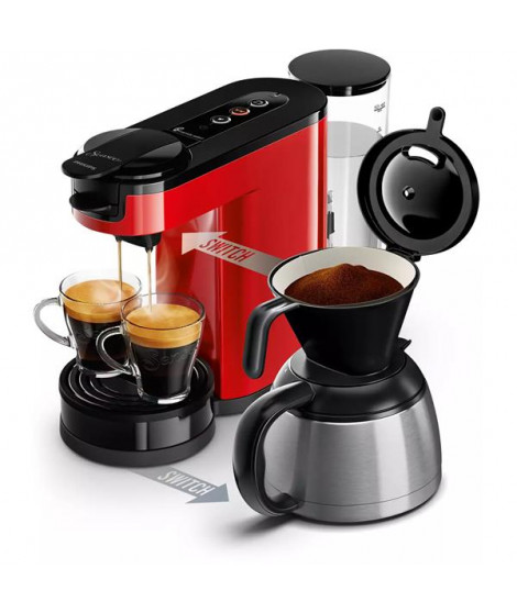 PHILIPS - Cafetière 7 tasses Rouge - Senseo Switch - HD6592.85