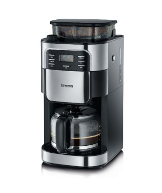 SEVERIN - Cafetière filtre 10/15 tasses avec broyeur Noire & Inox - 4810