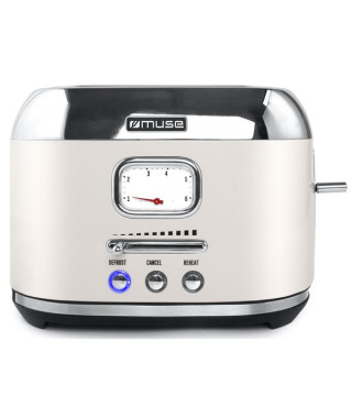MUSE - Grille-pain 2 fentes Crème & Inox - Collection of Inspiration - MS120SC
