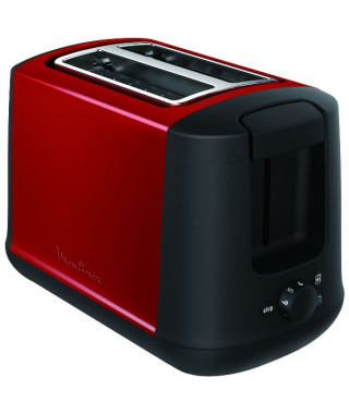 MOULINEX - Grille-pain 2 fentes Rouge & Noir - Subito Select - LT340D11