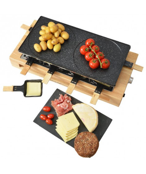 KITCHENCHEF - Appareil à raclette, Grill & Crêpes 8 personnes - KCWOOD8MAXI