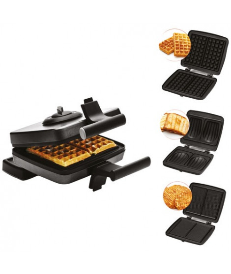FRIFRI - Gaufrier + croque + gaufrettes Noir - Cool Touch - FRI022824512BLP
