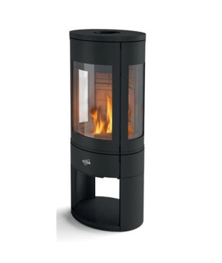 GODIN - Poêle à bois longiligne 411106NOIR