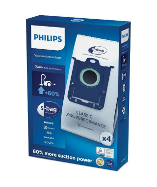 PHILIPS - Lot de 4 sacs aspirateur S-bag Classique Longue Performance - FC8021