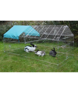KERBL Enclos extérieur zingué avec bâche pour petits animaux - 220x103x103cm