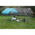 KERBL Enclos extérieur zingué avec bâche pour petits animaux - 220x103x103cm