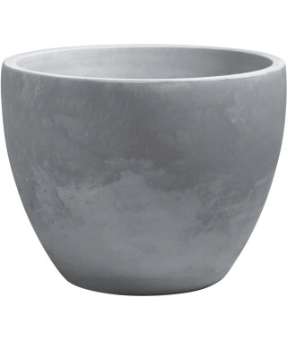 EDA Bac a Arbustes PALMEA Rond 98 L - avec Roulettes - Double Paroi - Réserve d'Eau Intégrée - Ø 70 x 55 cm - Gris