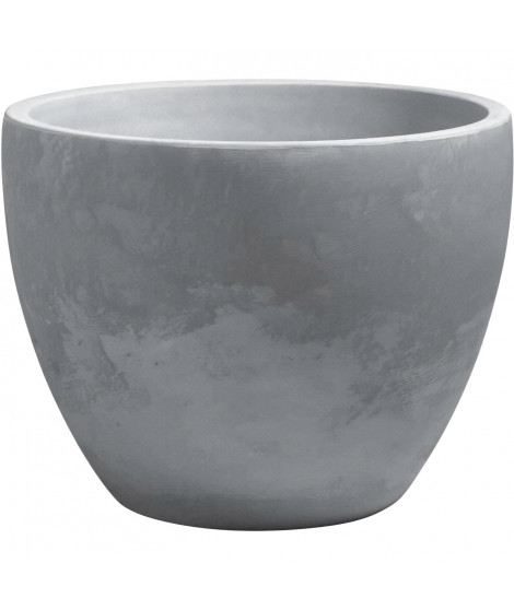 EDA Bac a Arbustes PALMEA Rond 98 L - avec Roulettes - Double Paroi - Réserve d'Eau Intégrée - Ø 70 x 55 cm - Gris