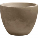 EDA Bac a Arbustes PALMEA Rond 98 L - avec Roulettes - Double Paroi - Réserve d'Eau Intégrée - Ø 70 x 55 cm - Taupe