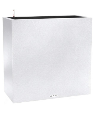 Pot de fleur LECHUZA Canto Stone 80 Wide - kit complet, blanc quartz
