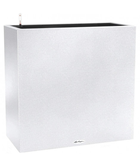 Pot de fleur LECHUZA Canto Stone 80 Wide - kit complet, blanc quartz