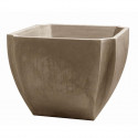 EDA Bac a Arbustes PALMEA Carré 110 L - avec Roulettes - Double Paroi - Réserve d'Eau Intégrée - 70 x 70 x 55 cm - Taupe