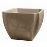 EDA Bac a Arbustes PALMEA Carré 110 L - avec Roulettes - Double Paroi - Réserve d'Eau Intégrée - 70 x 70 x 55 cm - Taupe