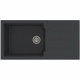 Evier a encaster - Résine - Noir pailleté - 1 grand bac - 100 x 50 cm - ALOA - STRADOUR