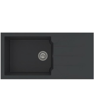 Evier a encaster - Résine - Noir pailleté - 1 grand bac - 100 x 50 cm - ALOA - STRADOUR