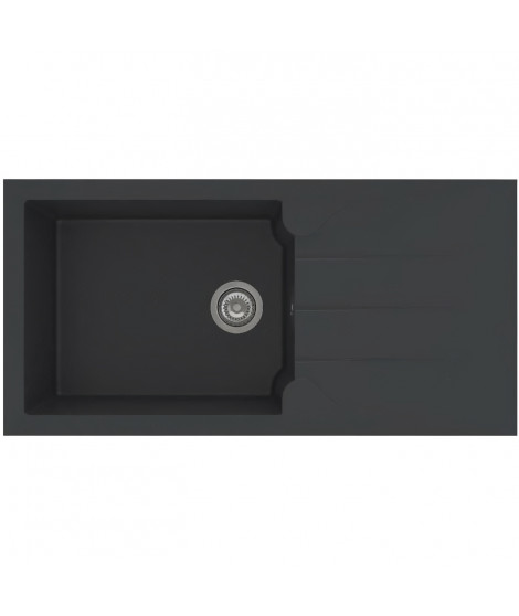 Evier a encaster - Résine - Noir pailleté - 1 grand bac - 100 x 50 cm - ALOA - STRADOUR