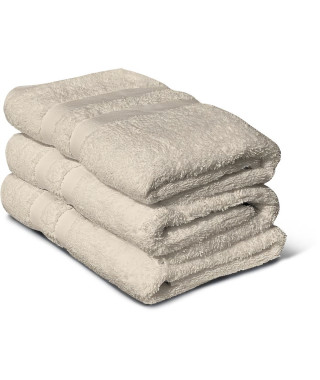 Lot de 3 serviettes - LOVELY HOME - 3 Serviettes 50 x 100 cm - Beige