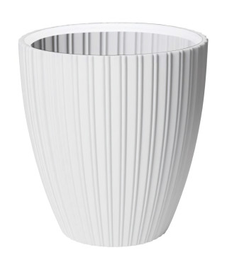 Pot de fleurs - Garden ID - Fancy - 40 x 42 cm - Pour jardin, balcons ou intérieurs - Blanc