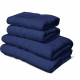 Lot de 4 serviettes - LOVELY HOME - 2 Serviettes 50 x 100 cm + 2 Draps de douche 70 x 140 cm - Bleu marine