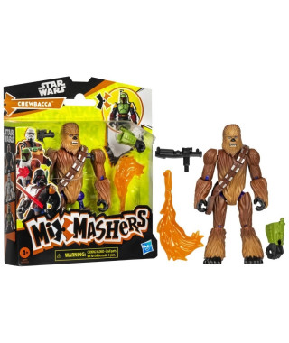 MixMashers Chewbacca, figurine 12 cm personnalisable a mélanger et combiner avec accessoires, Star Wars, des 4 ans