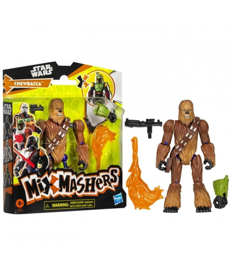 MixMashers Chewbacca, figurine 12 cm personnalisable a mélanger et combiner avec accessoires, Star Wars, des 4 ans