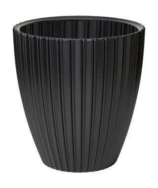 Pot de fleurs - Garden ID - Fancy - 40 x 42 cm - Pour jardin, balcons ou intérieurs - Noir