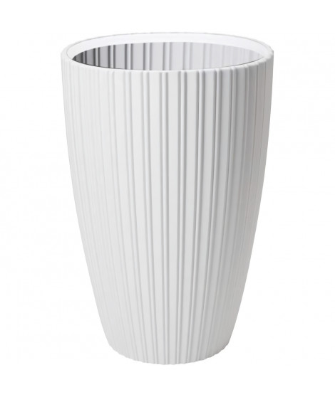 Pot de fleurs - Garden ID - Fancy - 40 x 58 cm - Pour jardin, balcons ou intérieurs - Blanc