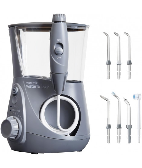 Jet Dentaire - WATERPIK - WP-667 Ultra Professionnel - Gris - 10 Niveaux de pression - 7 Embouts inclus