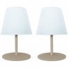 Set de 2 lampes de table sans fil - LUMISKY - TWINS - Cream - H16 cm - LED