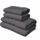 Lot de 4 serviettes - LOVELY HOME - 2 Serviettes 50 x 100 cm + 2 Draps de douche 70 x 140 cm - Gris anthracite