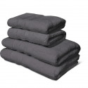 Lot de 4 serviettes - LOVELY HOME - 2 Serviettes 50 x 100 cm + 2 Draps de douche 70 x 140 cm - Gris anthracite