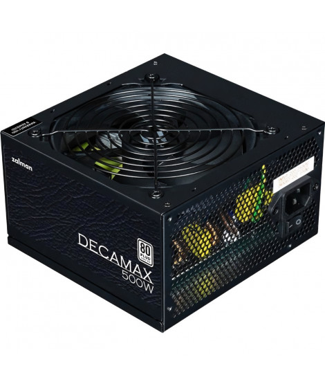 Alimentation PC - ZALMAN - DecaMax 500W - 80+ - Non modulaire - Ventilateur 120mm - Noir