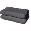 Lot de 2 serviettes - LOVELY HOME - 2 Draps de douche 70 x 140 cm - Gris anthracite