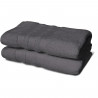 Lot de 2 serviettes - LOVELY HOME - 2 Draps de douche 70 x 140 cm - Gris anthracite