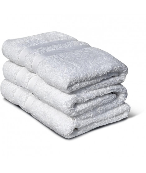 Lot de 3 serviettes - LOVELY HOME - 3 Serviettes 50 x 100 cm - Blanc
