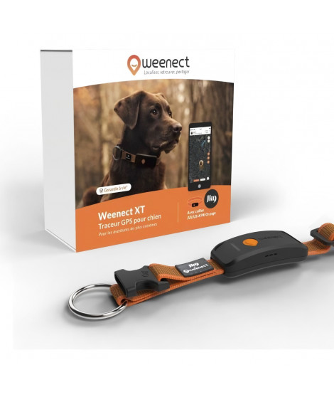 Collier GPS pour chien - WEENECT Chien XT - Antenne XL - Etanche - Collier Julius-K9 - Fonctionne avec abonnement - Orange