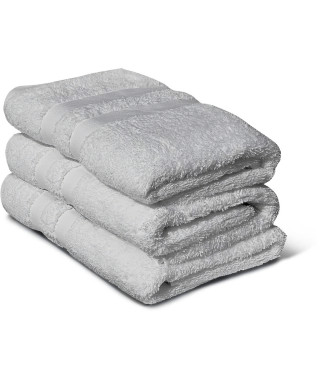 Lot de 3 serviettes - LOVELY HOME - 3 Serviettes 50 x 100 cm - Gris clair