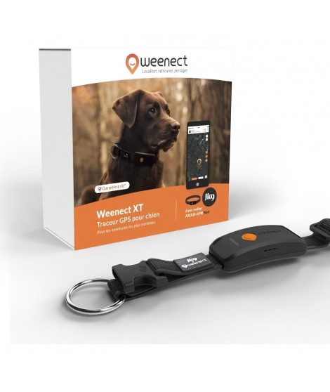 Collier GPS pour chien - WEENECT Chien XT - Antenne XL - Etanche - Collier Julius-K9 - Fonctionne avec abonnement - Noir